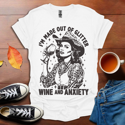 Glitter Wine and Anxiety T-shirt