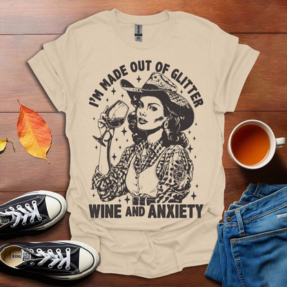 Glitter Wine and Anxiety T-shirt